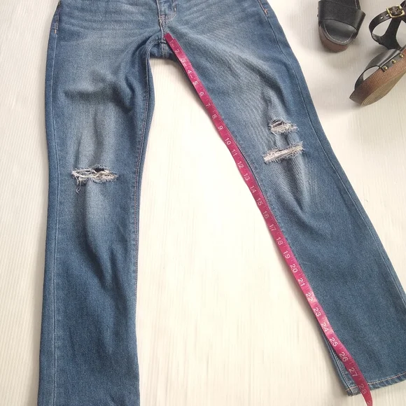 GAP distressed ripped blue denim skinny jeans - Picture 6 of 7